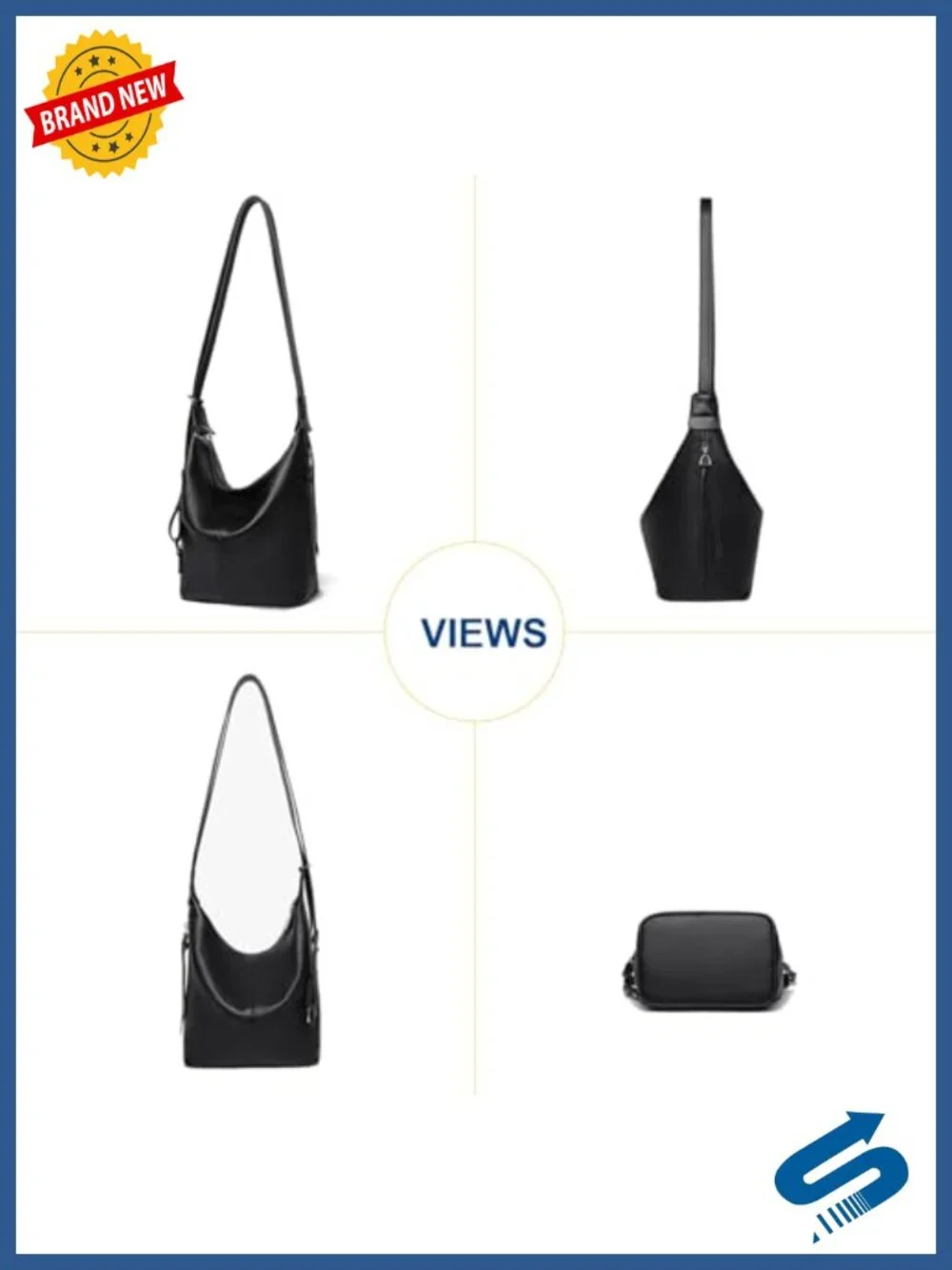 Genuine Leather 3-in-1 Convertible Hobo Backpack Shoulder Bag